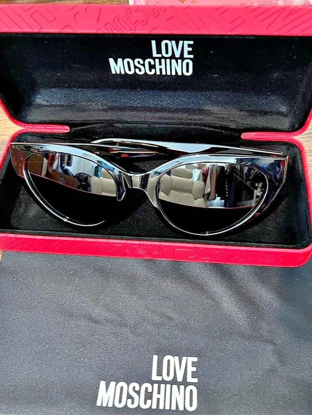 Love Moschino MOL049/S Tortoise Cat-Eye Sunglasses Brown & Black